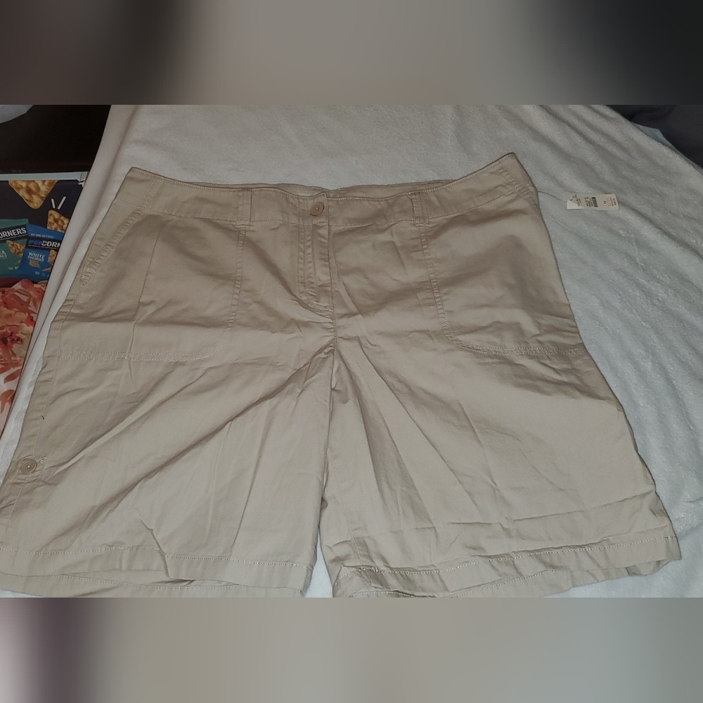 NWT Talbot Adj. Length Tan Shorts Sz 16